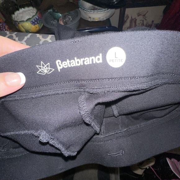 Betabrand Dress Pant Yoga Pants Bootcut Black Stretch Wide Leg Flare Petite LRG - Picture 8 of 9